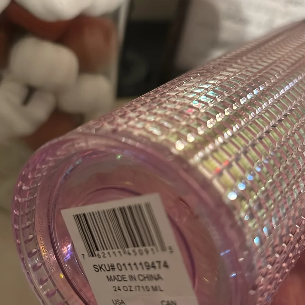 Pink disco Starbucks tumbler NWT